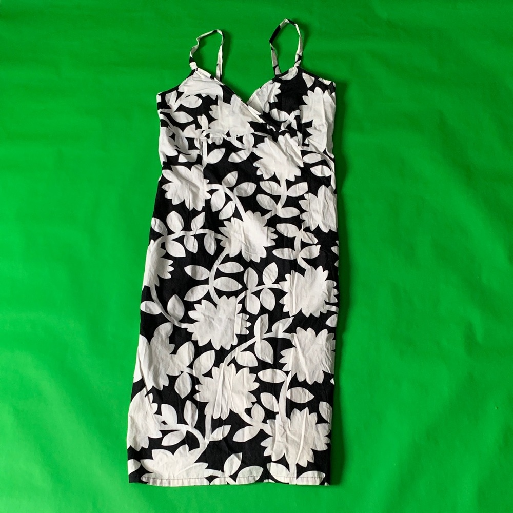 Old Navy Black and White Floral Midi Dress